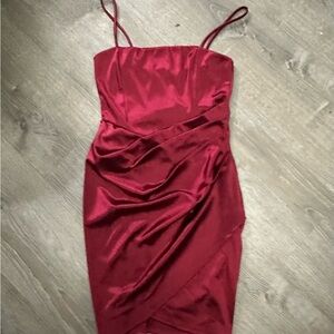 Elegant Red Satin Dress